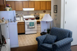 Bay Aging apartment living room and kitchen